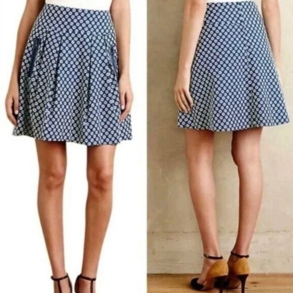 Maeve Blue and White Skirt